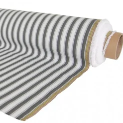 Nordisk Textil Randiga Möbeltyger|Rutor & Ränder|Harlow mörkgrå-vit randigt tyg