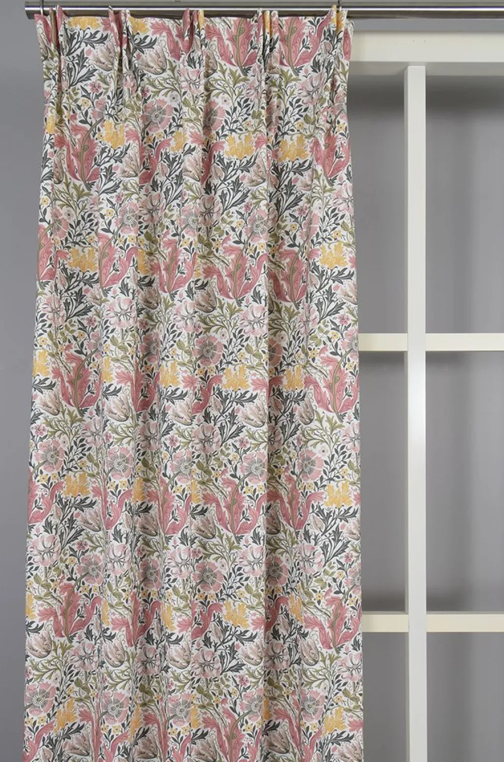 Nordisk Textil Gardiner Mönstrade|Harmony vit-rosa gardiner