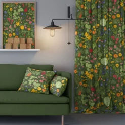 Arvidssons textil Gardiner Mönstrade|Hedemora grön gardin