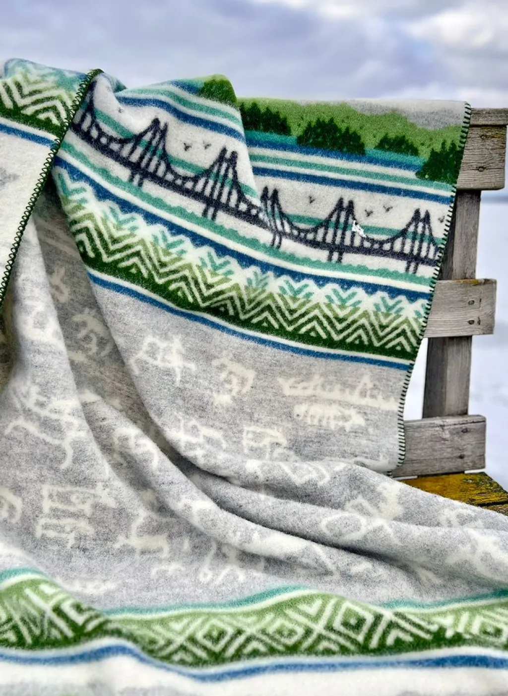 Kerstin Landström Design Ullfiltar|Höga kusten ullfilt 130x180cm -