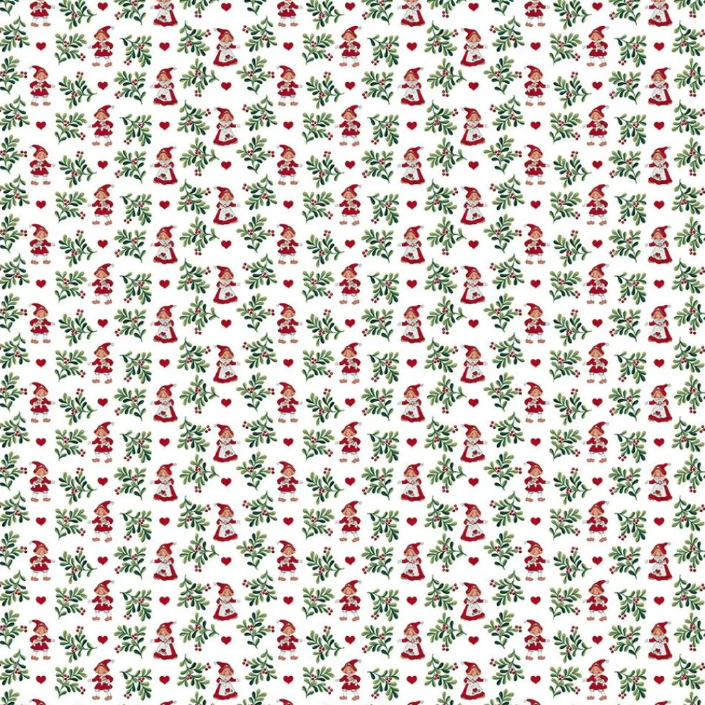 Arvidssons textil Gardintyger Mönstrade|Arvidssons Textil|Hjärtans jul vit