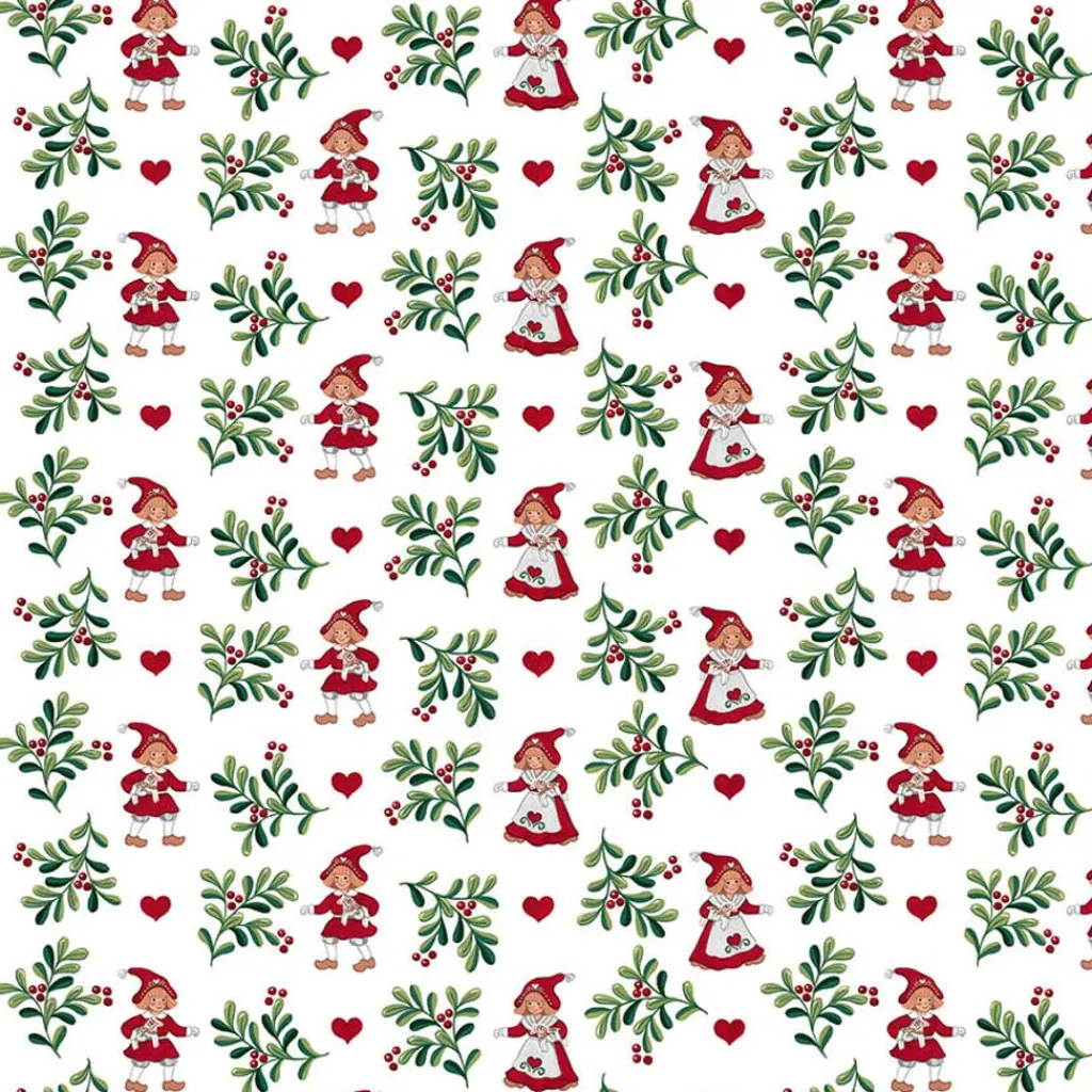 Arvidssons textil Gardintyger Mönstrade|Arvidssons Textil|Hjärtans jul vit