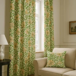 Nordisk Textil Gardiner Mönstrade|Honeysuckle aprikos gardiner