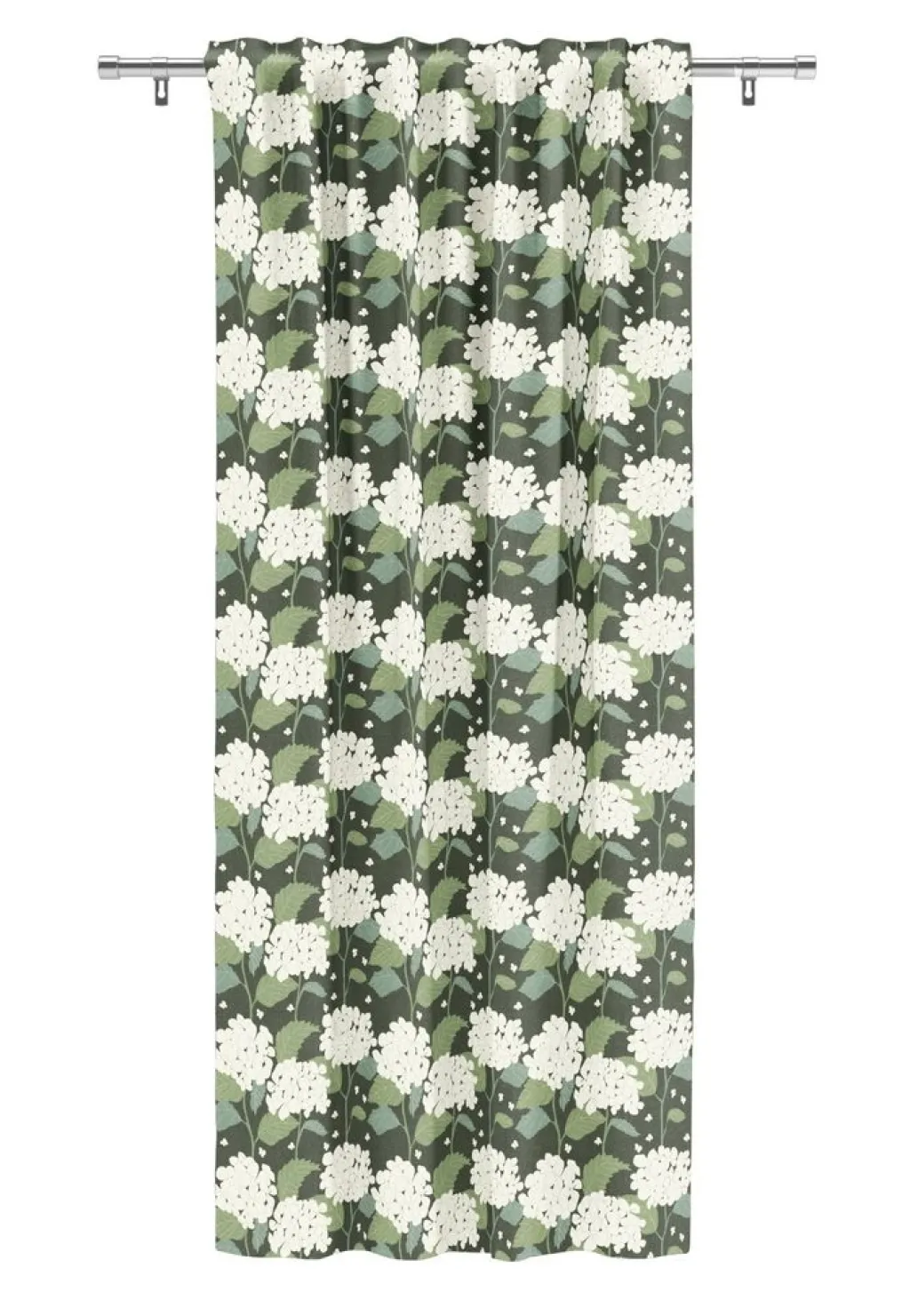 Arvidssons textil Gardiner Mönstrade|Hortensia grön gardiner