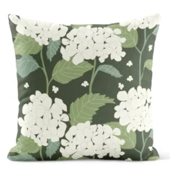 Arvidssons textil Mönstrade Kuddfodral|Hortensia – Kuddfodral Grön
