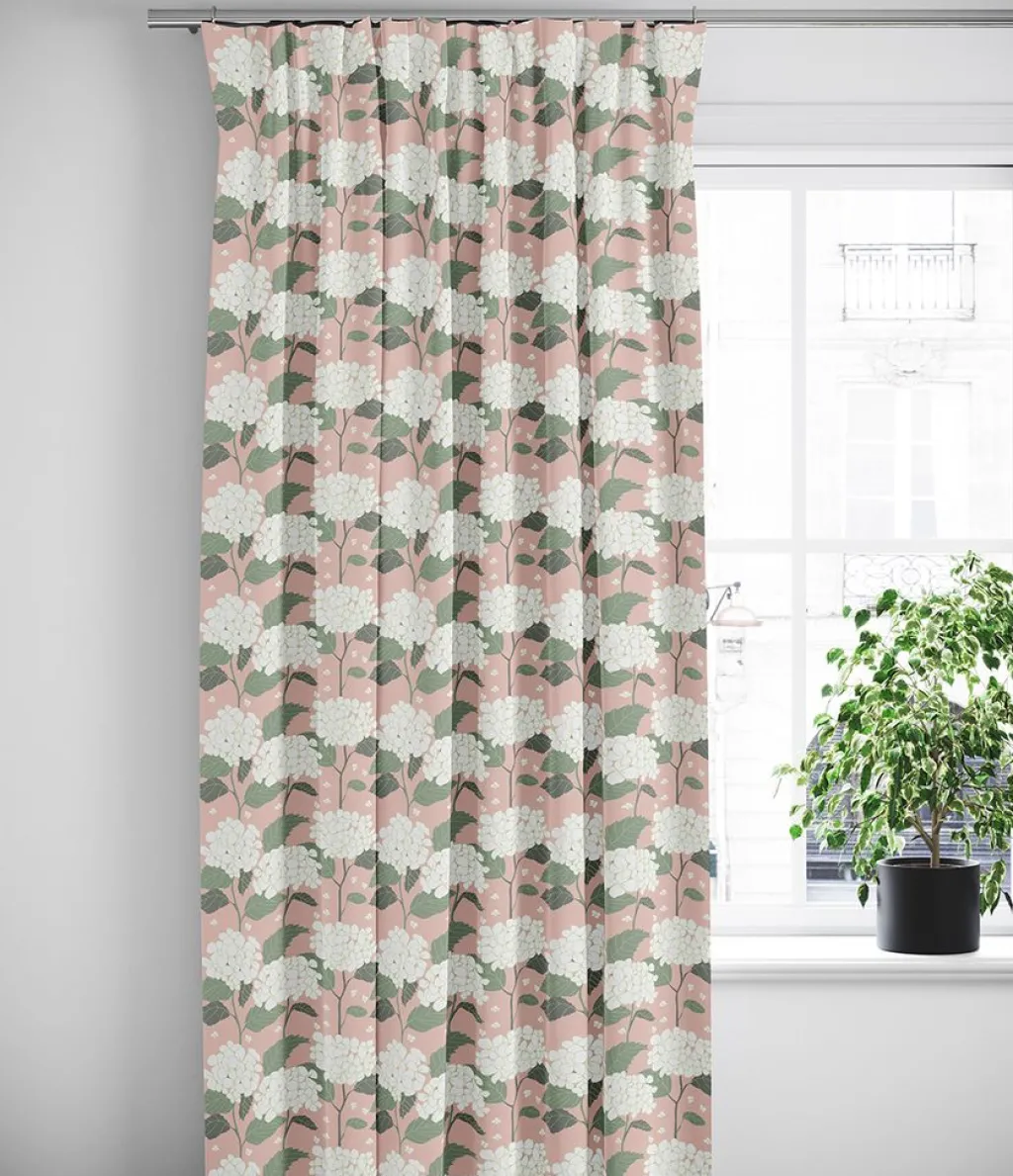 Arvidssons textil Gardiner Mönstrade|Hortensia rosa gardiner