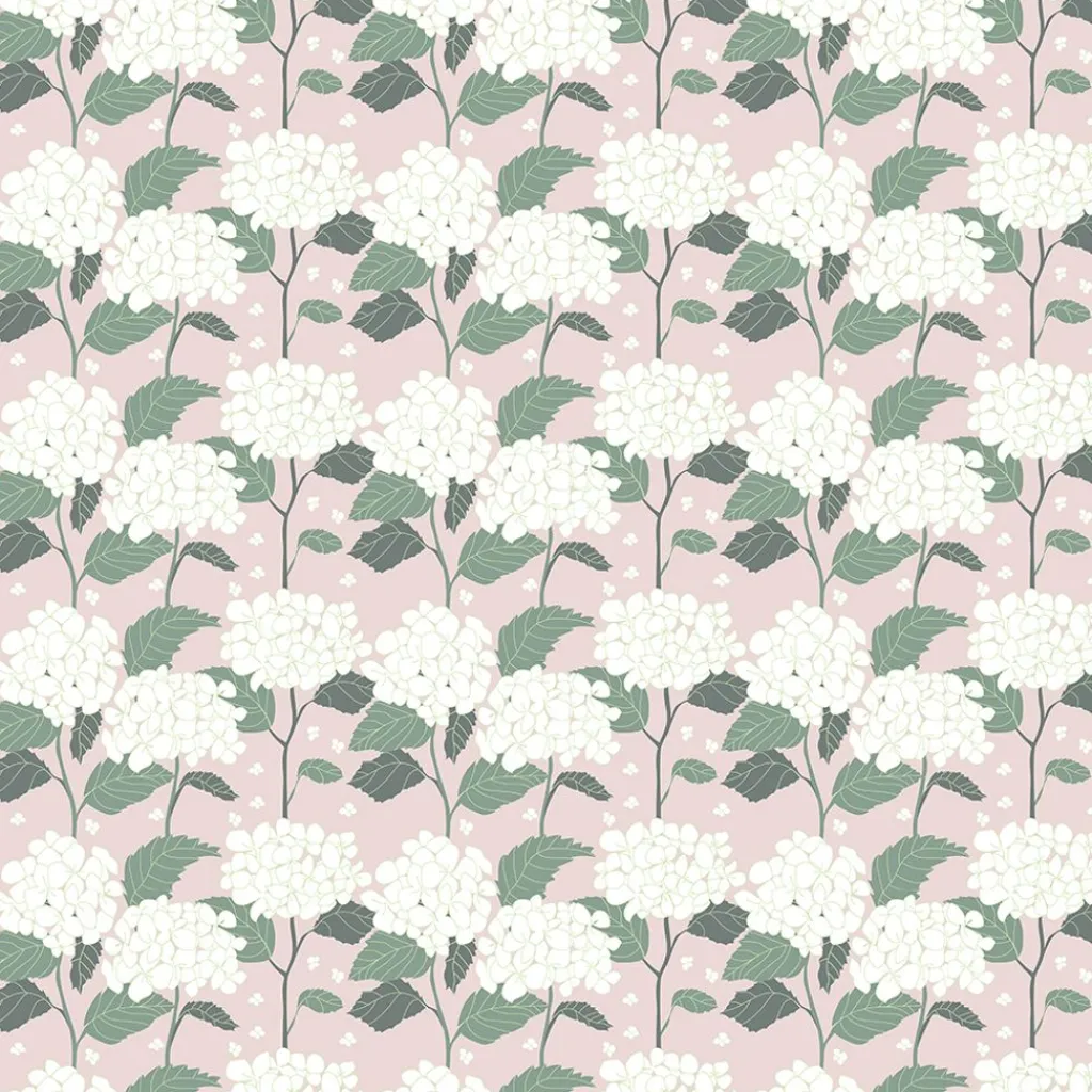 Arvidssons textil Gardintyger Mönstrade|Arvidssons Textil|Hortensia rosa tyg