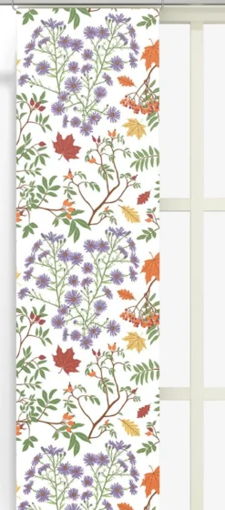 Arvidssons textil Panelgardiner|Höstaster vit panelgardiner