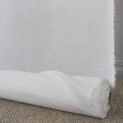 Nordisk Textil Gardintyger Enfärgade|Hotellgardin Tilda vit tyg metervara med tyngdband 280cm