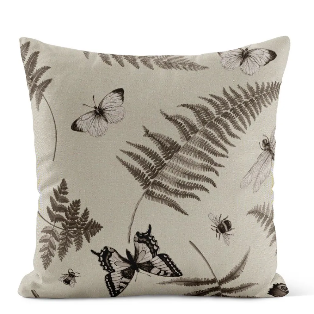 Arvidssons textil Mönstrade Kuddfodral|Humlan beige kuddfodral i linnelook