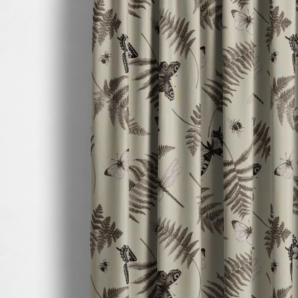 Arvidssons textil Gardintyger Mönstrade|Arvidssons Textil|Humlan beige linnelook tyg