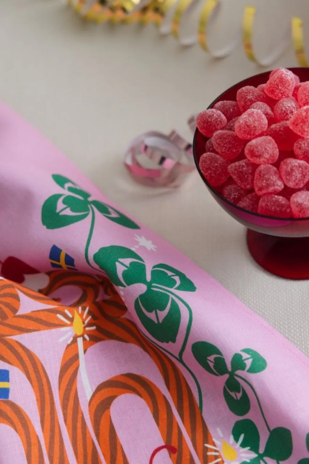 Almedahls Kökshandduk|Hurra, hurra, hurra! kökshandduk rosa