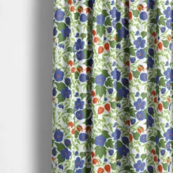 Arvidssons textil Gardiner Mönstrade|Husknuten blå gardiner