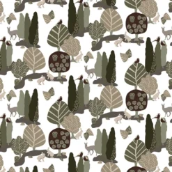 Arvidssons textil Gardintyger Mönstrade|Arvidssons Textil|I Skogskanten grön tyg