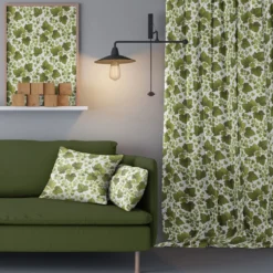 Arvidssons textil Gardintyger Mönstrade|Arvidssons Textil|Johannes grön tyg