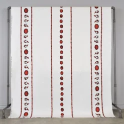 Arvidssons textil Jultyger|Jultyger|Juläpple vit bård tyg