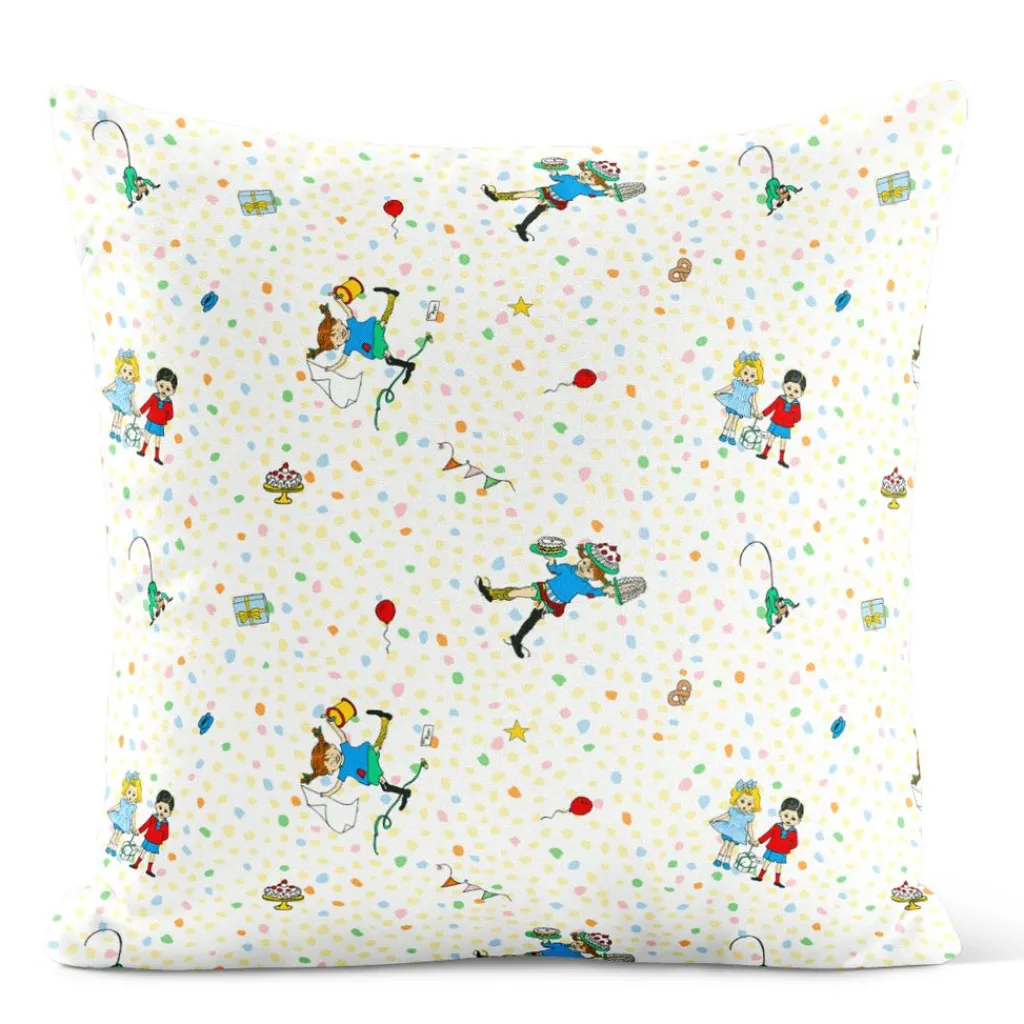 Arvidssons textil Mönstrade Kuddfodral|Kalas hos pippi – Kuddfodral