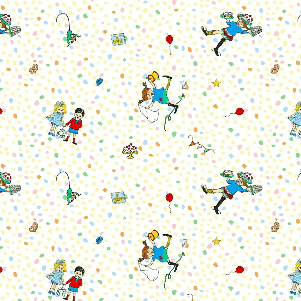 Arvidssons textil Gardinkappor Mönstrade|Kalas hos Pippi multi gardinkappa metervara