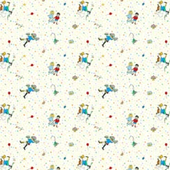 Barn Arvidssons textil Gardintyger Mönstrade|Barnmönster|Kalas hos Pippi tyg