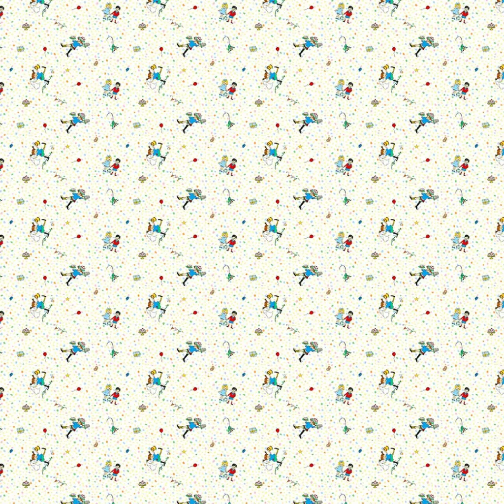 Barn Arvidssons textil Gardintyger Mönstrade|Barnmönster|Kalas hos Pippi tyg