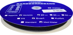 Kardborreband|Kardborreband mjuk klister svart 20mm - 25m rulle