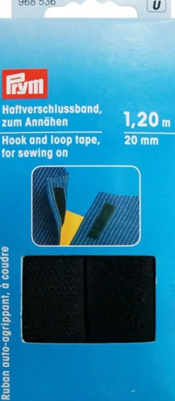 Kardborreband|Kardborreband svart 20mm - 1,2m