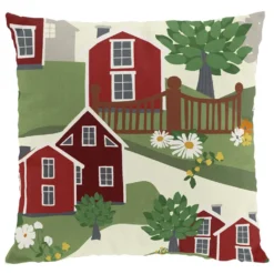 Arvidssons textil Mönstrade Kuddfodral|Katthult röd kuddfodral