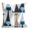 Arvidssons textil Mönstrade Kuddfodral|Kitty blå kuddfodral med retro katter