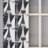 Arvidssons textil Panelgardiner|Kitty grå panelgardiner med retro katter