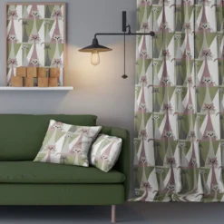 Arvidssons textil Gardintyger Mönstrade|Arvidssons Textil|Kitty rosa tyg med retro katter