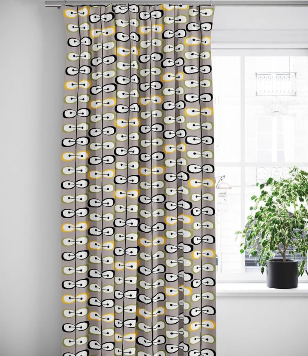 Arvidssons textil Gardiner Mönstrade|Kiwi beige gardiner