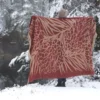 Almedahls Ullplädar|Kotteri vinröd-beige ullpläd -