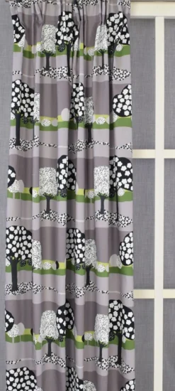 Arvidssons textil Gardiner Mönstrade|Kullar grå gardiner