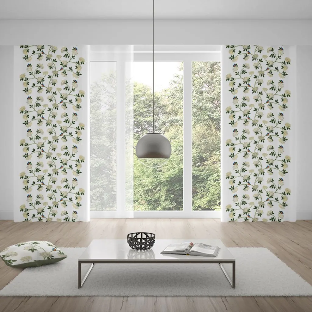 Arvidssons textil Arvidssons Textil|Kungsfiskaren vit tyg