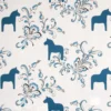 Arvidssons textil Gardintyger Mönstrade|Arvidssons Textil|Kurbits blå tyg med dalahästar