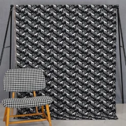 Arvidssons textil Mönstrade Möbeltyger|Kurbits mini svart-grå jacquardtyg med dalahästar