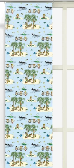 Arvidssons textil Panelgardiner|Kurrekurreduttön blå panelgardiner