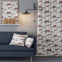 Arvidssons textil Gardiner Mönstrade|Kust offwhite gardiner
