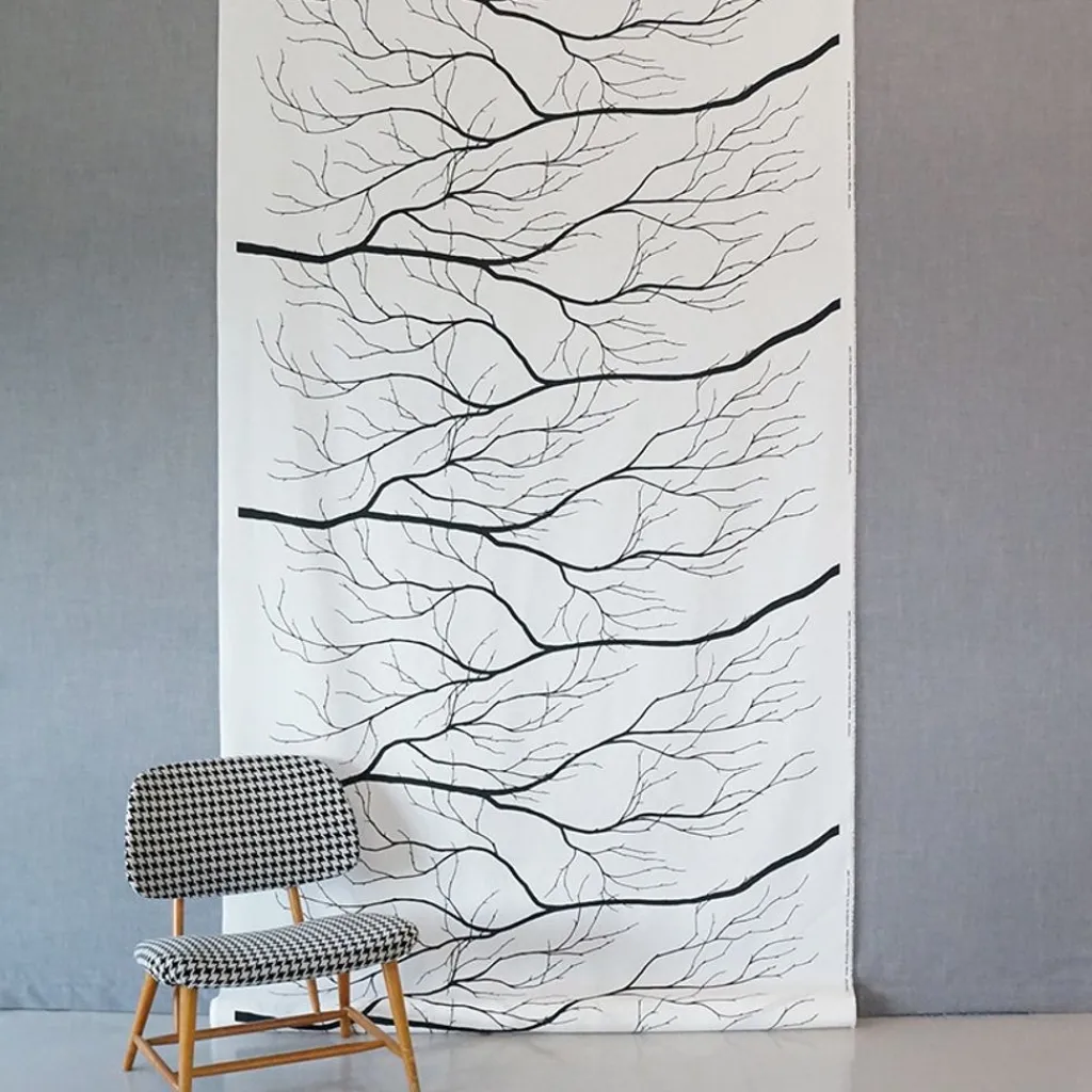Arvidssons textil Gardintyger Mönstrade|Arvidssons Textil|Kvisten svart tyg