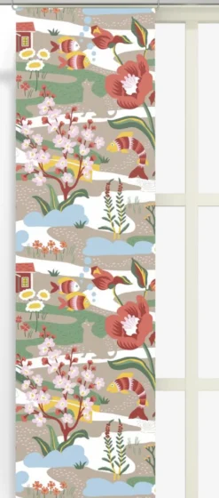 Arvidssons textil Panelgardiner|Landet bubblar orange-beige panelgardiner