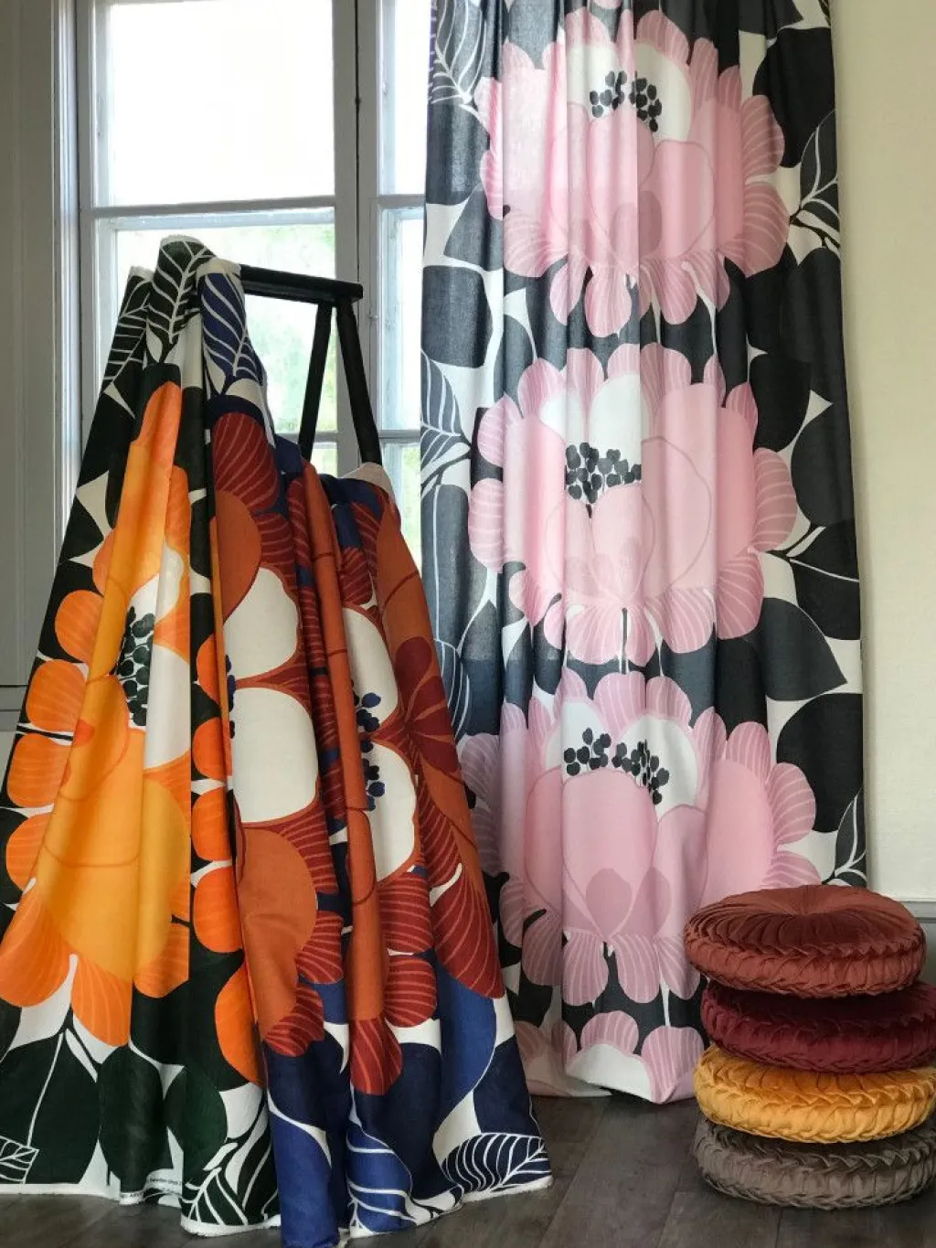 Arvidssons textil Gardintyger Mönstrade|Arvidssons Textil|Leia orange tyg