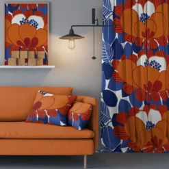 Arvidssons textil Gardintyger Mönstrade|Arvidssons Textil|Leia orange tyg