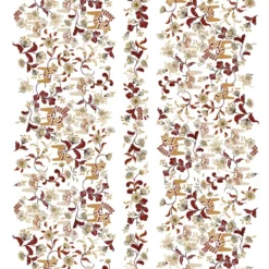 Arvidssons textil Gardintyger Mönstrade|Arvidssons Textil|Leksand Bård Vinröd Tyg med Traditionellt Dalahästtryck