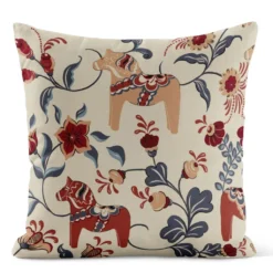 Arvidssons textil Mönstrade Kuddfodral|Leksand culla röd - kuddfodral