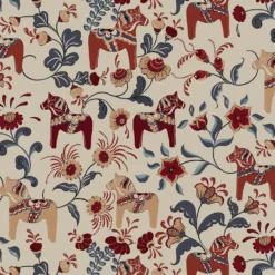 Arvidssons textil Gardintyger Mönstrade|Arvidssons Textil|Leksand culla röd - tyg