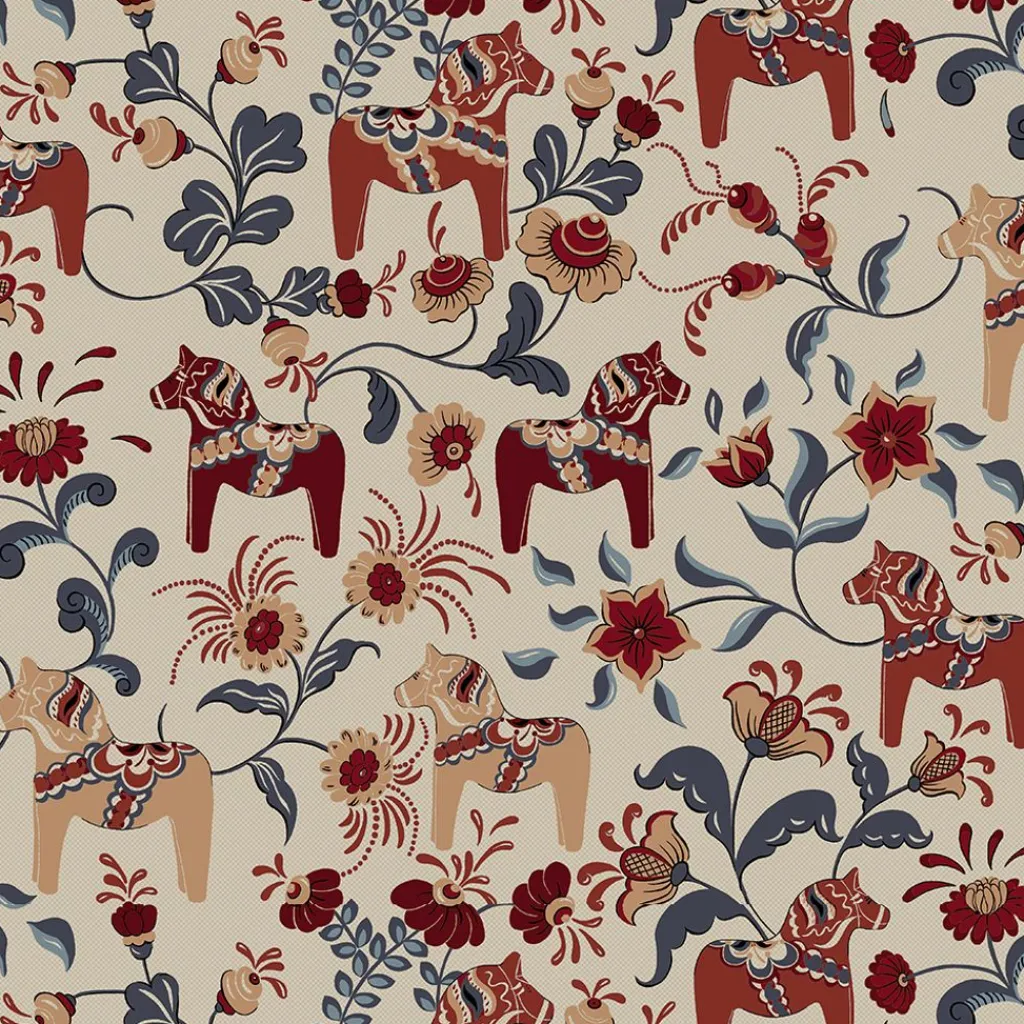 Arvidssons textil Gardintyger Mönstrade|Arvidssons Textil|Leksand culla röd - tyg