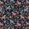 Arvidssons textil Blommiga Möbeltyger|Mönstrade Möbeltyger|Leksand mini svart jacquard