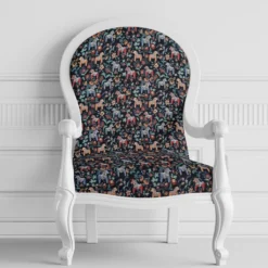 Arvidssons textil Blommiga Möbeltyger|Mönstrade Möbeltyger|Leksand mini svart jacquard