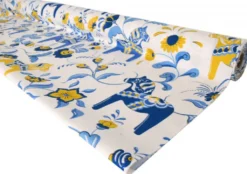 Arvidssons textil Gardintyger Mönstrade|Arvidssons Textil|Leksand Sverige tyg med traditionellt dalahästtryck