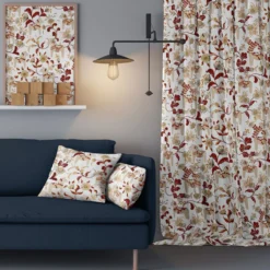 Arvidssons textil Gardintyger Mönstrade|Arvidssons Textil|Leksand vinröd tyg med traditionellt dalahästtryck